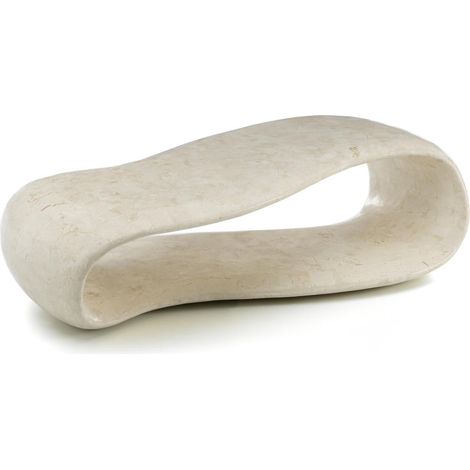 Tavolino da Soggiorno 123x60x34 cm in Pietra Fossile Scarf Beige (1/3)