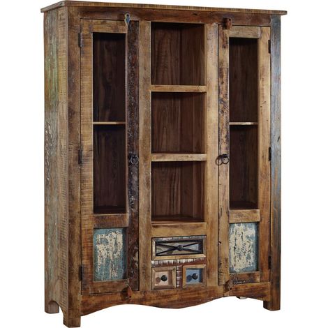 Highboard Altholz 115x40x150 mehrfarbig lackiert NATURE OF SPIRIT 21