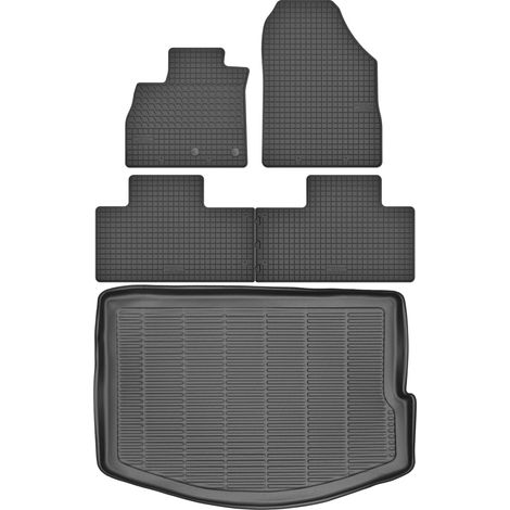 Renault Scenic IV Minivan de 2016 SET - Alfombrillas de goma para coche + alfombrilla para maletero