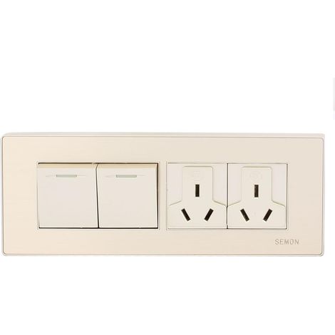AU-Buchse Power 2 Gang 2-Wege-Schalteraussplatte 195 mm x 72 Goldton (d7d7394ed9706c078aa70f41cabe9b (1/5)