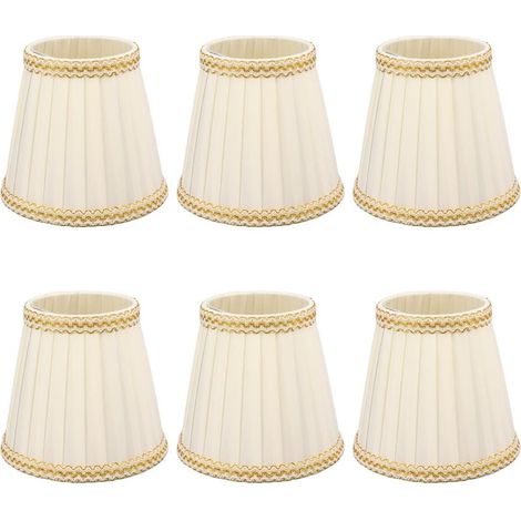 6Pcs Petite Abat-Jour Clip Sur Tambour Abat-Jour en Tissu pour Lustre Bougies Ampoules Accessoires d'éclairage (1/5)