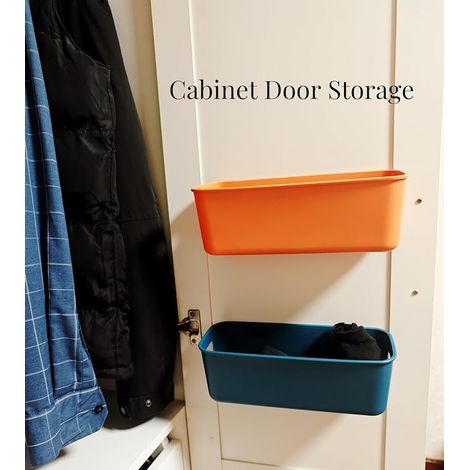 Boite Rangement Plastique, Latéral étroit Boite de Rangement,Paniers et Boîtes de Rangement avec Poignées,Bac de Rangement Cuisine,Salle de Bains,Bureau 28×10×11cm (Multicolore)