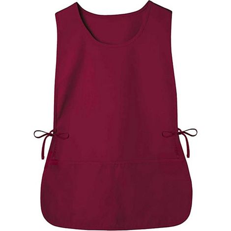 tablier-chemise, gilet salopette sans manches, tablier-salopette, rouge bordeaux (1/5)