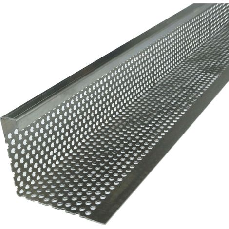 Kiesfangleiste Aluminium, Kiesleiste Materialstärke 1,5mm 200cm, Stärke 1,5 mm Silber, Lochblech Aluminium, Abschlussleiste für Terrasse und Balkon geeignet (1/5)