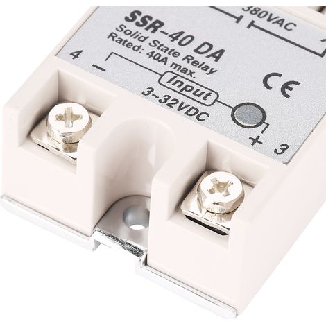 Einphasiges DC/AC-Halbleiterrelais SSr 40DA 40A, Eingang 3–32 V DC, Ausgang 24–380 V AC