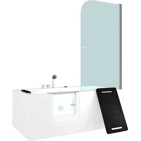 Seniorendusche Kombi Duschkabine Whirlpool Seniorenwanne mit Tür S15D-WP-EH-L-EC 160x85x215 cm MIT 2K Scheiben Versiegelung