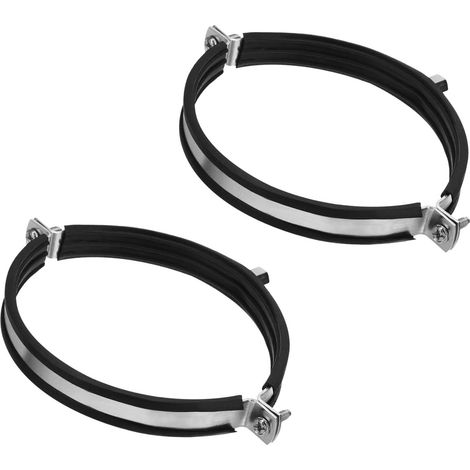 2pcs Collier de Serrage Tuyau,Support de Tuyau de Poêle,Collier de Fixation avec Joint en Caoutchouc,Support de tuyau avec revêtement en caoutchouc,tuyau 160 mm,convient pour une installation murale (1/5)