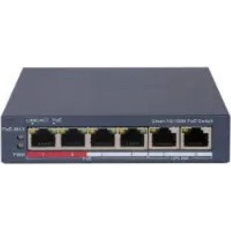 Hikvision DS-3E1106P-EI switch Gestionado Fast Ethernet (10/100) Energía sobre Ethernet (PoE) Gris (1/2)