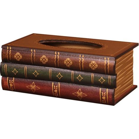 Elegante Taschentuchbox, antikes Taschentuchspender-Etui aus Holz für Zuhause, Büro, Auto, 25,5 x 14,5 x 10,3 cm (1/3)