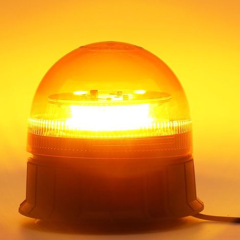 12V 24V Gyrophare Magnétique LED Orange 3Flashs Lumineux led Orang Clignotant Ramp Gyrophare Stroboscopique vehicule Agricole Voiture (1/5)