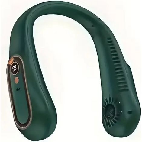 Ventilatore da collo verde - Ventilatore da collo - 5 velocità - Senza fili - Mini ventilatore - Ventilatore facciale - Ventilatore da collo (1/5)