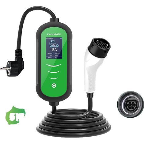 Chargeur EV, Design Portable, Courant Réglable, 3.5KW 16A 1Phase, Type2 (1/2)