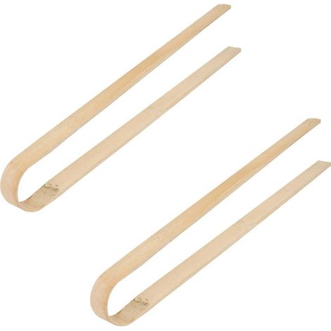 Pince à déjections canines en bambou, compatible avec le nettoyage, lot de 2, beige, pour usage extérieur. (1/5)