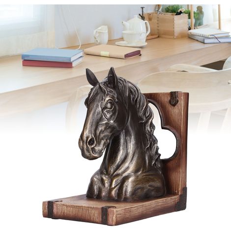 Escultura de caballo, estatua de resina BS20900 Bronce – soporte para libros, decoración para el hogar o la oficina. (1/5)