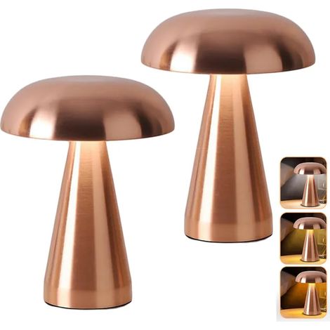 Lot de 2 Lampes de Table LED Sans Fil Rechargeables, Lampes de Chevet Tactiles Dimmables, 3 Températures de Couleur pour Chambre et Bureau (1/5)