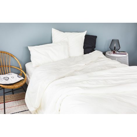 Housse de Couette Coton Lavé, 240cm x 260cm Taille, Blanc