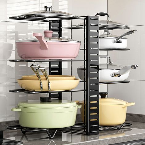 Cuisine Multi - fonction vaisselle rangement étagère extension télescopique pliante casserole planche à découper gril spécial gril grill étagère de rangement multicouche