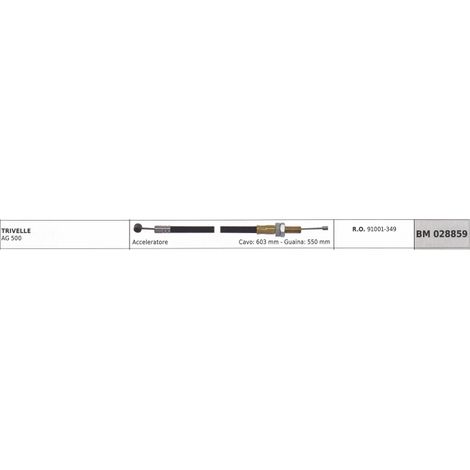 KAAZ AG500 Bohrmaschinen-Beschleunigungskabel 603 mm Kabelummantelung 550 mm