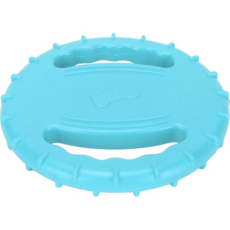 Disque volant pour chien, flexible, en TPR, avec couineur, anti-stress, 2 faces creuses, pour l'entraînement des grands chiens, bleu ciel (1/5)