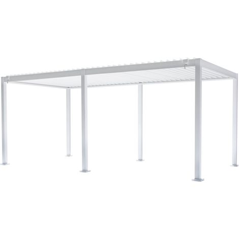 Pergola Bioclimatica Struttura Maggiorata in Alluminio Bianco 3x6 Mt (1/2)