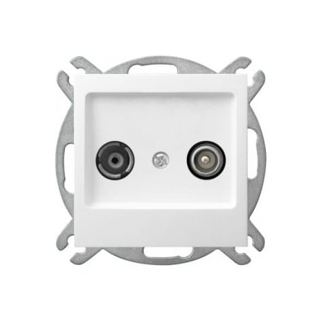 As white p/t R-TV-SAT Abschlussdose 10dB ohne Rahmen