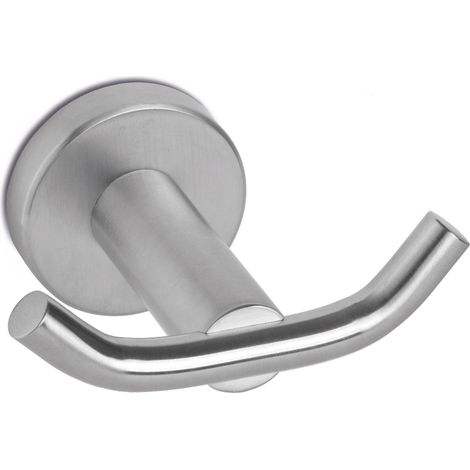 Appendino Bagno con Doppio Gancio in Acciaio Inox Satinato Nilo (1/2)