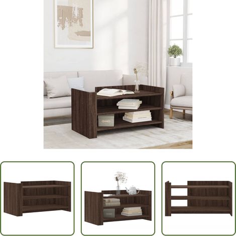 Holzwerkstoff - Couchtisch Braun Eichen-Optik 100x50x50 cm Holzwerkstoff (1/5)