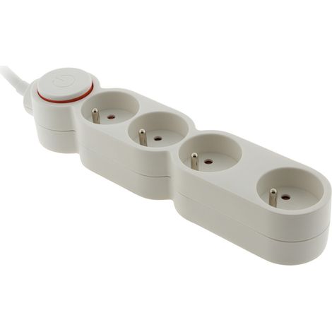 Bloc Home 4 prises 16A 2P+T câble 3m - Blanc - Zenitech