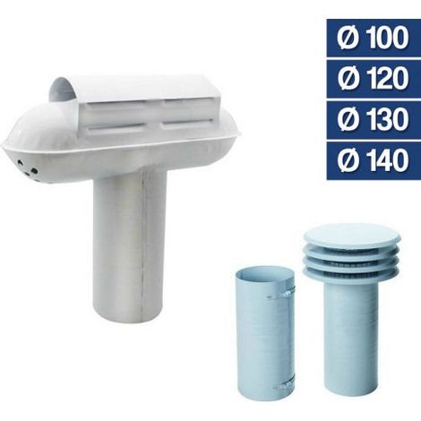 ESALATORE CAPPA SCARICO FUMI PER CALDAIA CON PROLUNGA DA ESTERNO BIANCO (21540V) 100 (21540) (1/2)