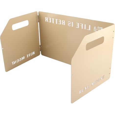 Pare-vent pliable en métal pour réchaud de camping, kaki, format tri-plié (1/5)