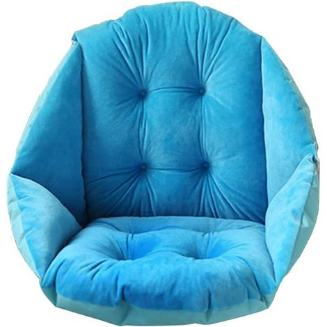 Cuscino per sedia, schienale, seduta, poltrona, velluto morbido, impermeabile, elastico, in paglia, rattan, cuscino per sedia da giardino, blu 40  40  48 cm