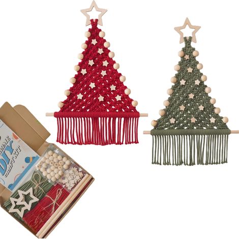 Beyamis Kit macramé sapin Noël - Corde tressée débutant bohème