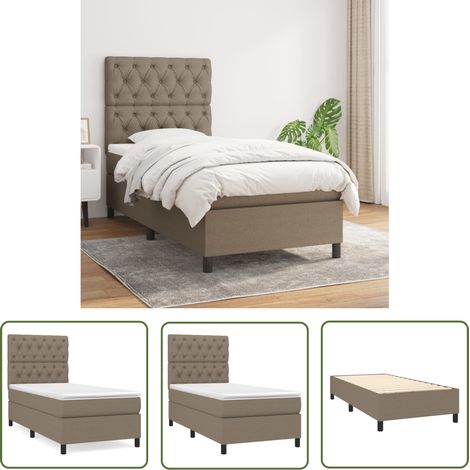 The Living Store Boxspringbett mit Matratze Taupe 80x200 cm Stoff - Boxspringbett - Doppelbett - Betten - Schlafräume - Tapete (1/5)