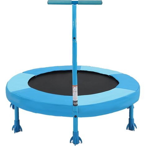 Trampolino per bambini 91 cm con barra di appoggio, blu DESVIAE