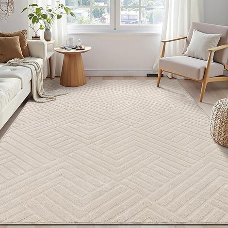 Tapis Salon Moderne à Poils Courts 160 x 230 cm Effet 3D de avec Haut-Bas Antidérapant Chambre Lavable en Machine Doux Moquette pour Coucher (1/5)