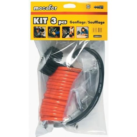 Kit di gonfiaggio Mecafer 3 pezzi 5 m manico certificato rapido
