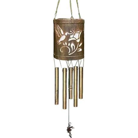1 Carillon Solaire,Tube Métallique,Éclairage LED Automatique,Imperméable IP45,Jardin Terrasse (1/5)