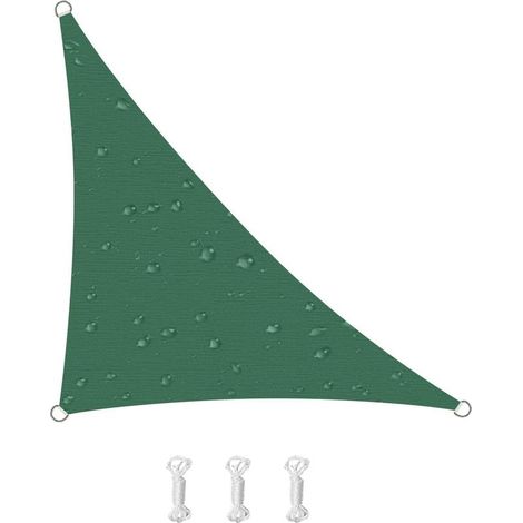 Voile d'ombrage en tissu Oxford résistant UV – 334,3 m², vert foncé, pour terrasse, balcon et jardin (1/5)