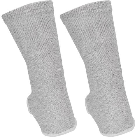Lot de 2 manchons argentés pour cheville, compatibles électrothérapie TENS, conducteurs en fibre d'argent, gris, thérapie articulaire. (1/5)