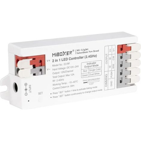 Contrôleur Ruban LED 2 en 1 - Monochrome - CCT - 12/24V DC -
