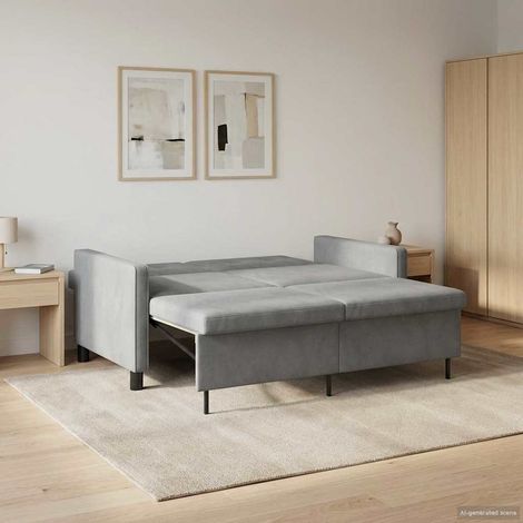 Divano letto Grigio Scuro Tessuto vidaXL