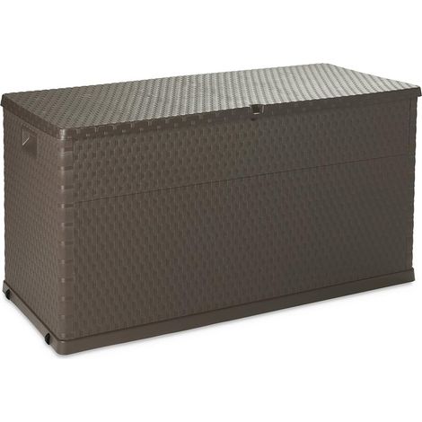 Baule Multiuso da Esterno in Resina Effetto Rattan 420 Litri con Ruote (1/5)