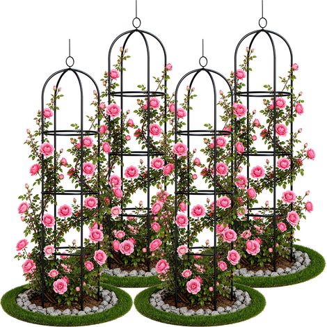 VOUNOT 4 Pack Garden Obelisks for Climbing Plants, 40 cm Dia. x 194 cm (1/5)