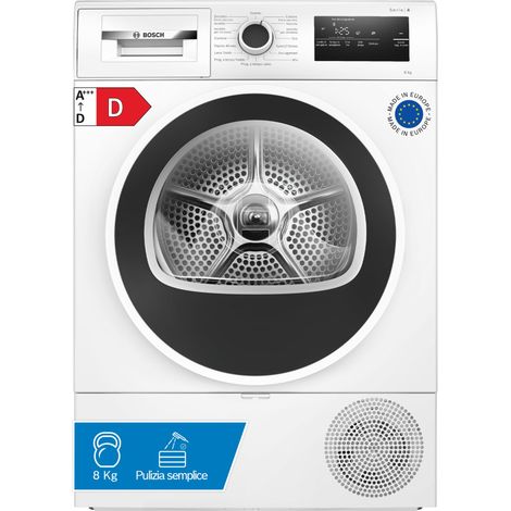 Bosch Serie 4 WTH85218II asciugatrice Libera installazione Caricamento frontale 8 kg Nero, Bianco