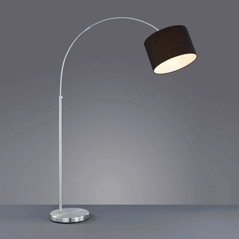 Lampadaire arc HOTEL argent/noir métal Trio E27 215 cm (1/4)