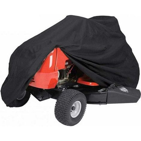 Aufsitzmäher-Abdeckung, Gartentraktor-Abdeckung, universell, wetterfest, UV-beständig, strapazierfähiges 210D Oxford-Gewebe (L177 x B110 x H110 cm) - Crezuo