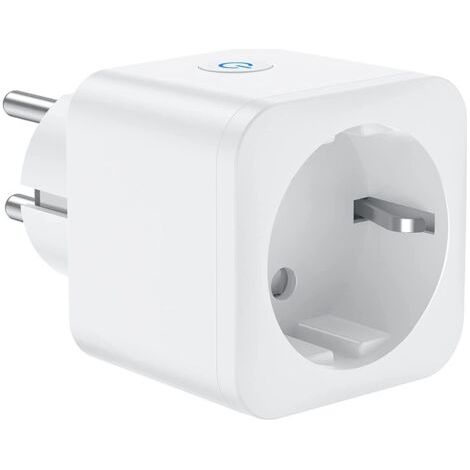 Prise de connexion WiFi, prise intelligente 16A 3680W, compatible avec Alexa Google Home, avec commande vocale et télécommande, prise de minuterie avec fonction minuterie (1 Pack)