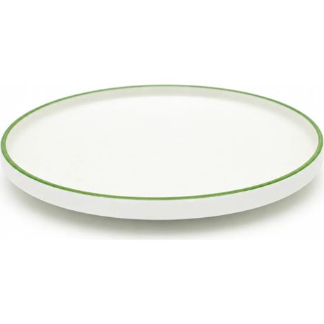 Porzellan-Frühstücksteller mit grünem Rand, 21 cm, Duka (1/5)