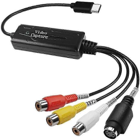 Adaptateur de carte d'acquisition vidéo RCA AV vers USB-C, 1 canal AV, vidéo NTSC, PAL, S-Vidéo/Composite (1/5)