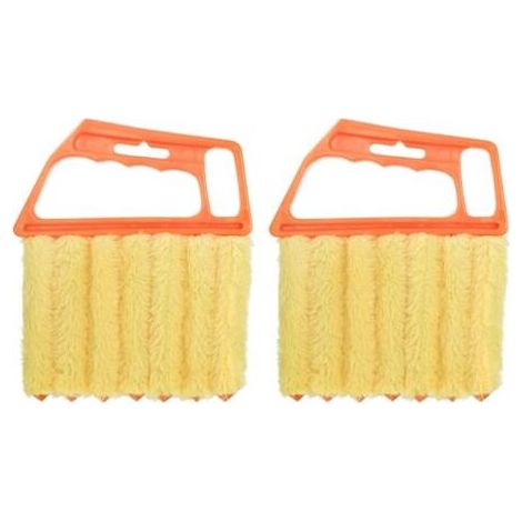 Lot de 2 brosses de nettoyage des volets roulants, nettoyage des lames, brosse à rideau à 7 lames, outil de nettoyage de rideau, brosse de fenêtre, climatiseurs (1/5)